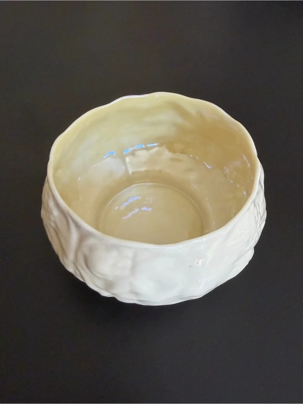Handmade Cream Ceramic Decorative Bowl